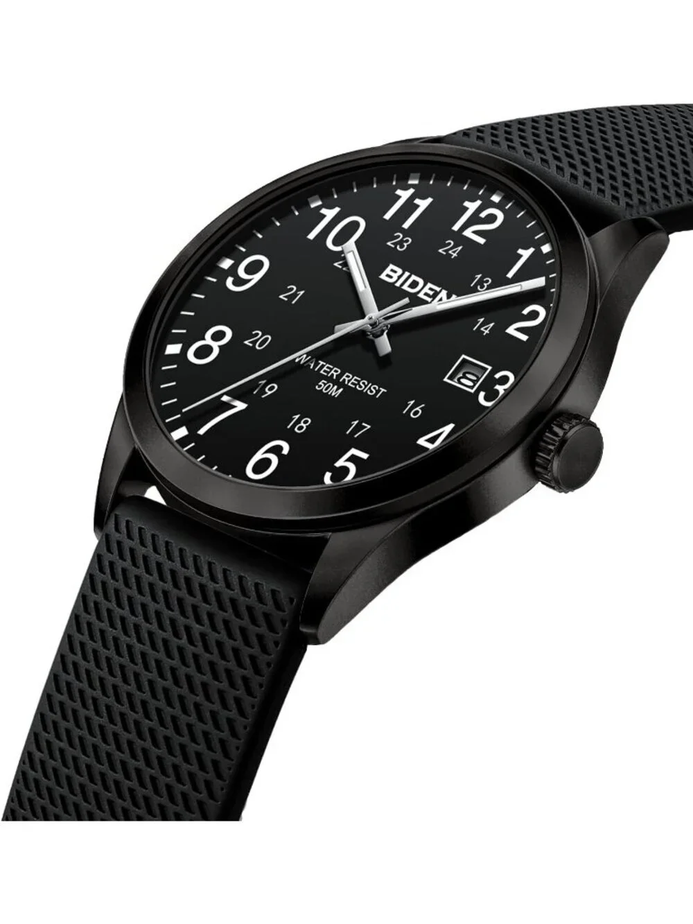 Mens All Black Analog Quartz Unisex Medical Professionals Waterproof Nurse Watch